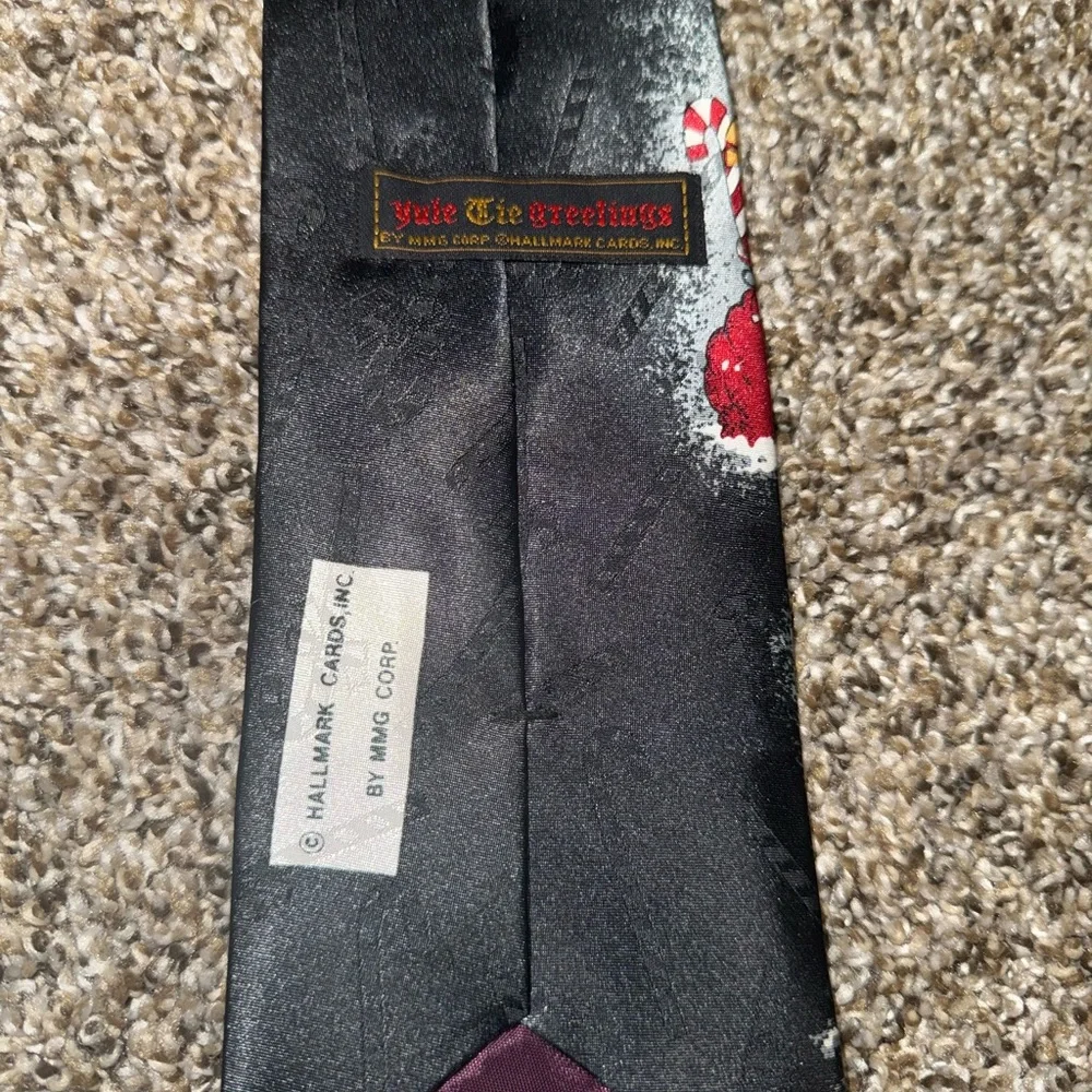 Hallmark Black Tie with‎ Santa and Christmas Tree Design